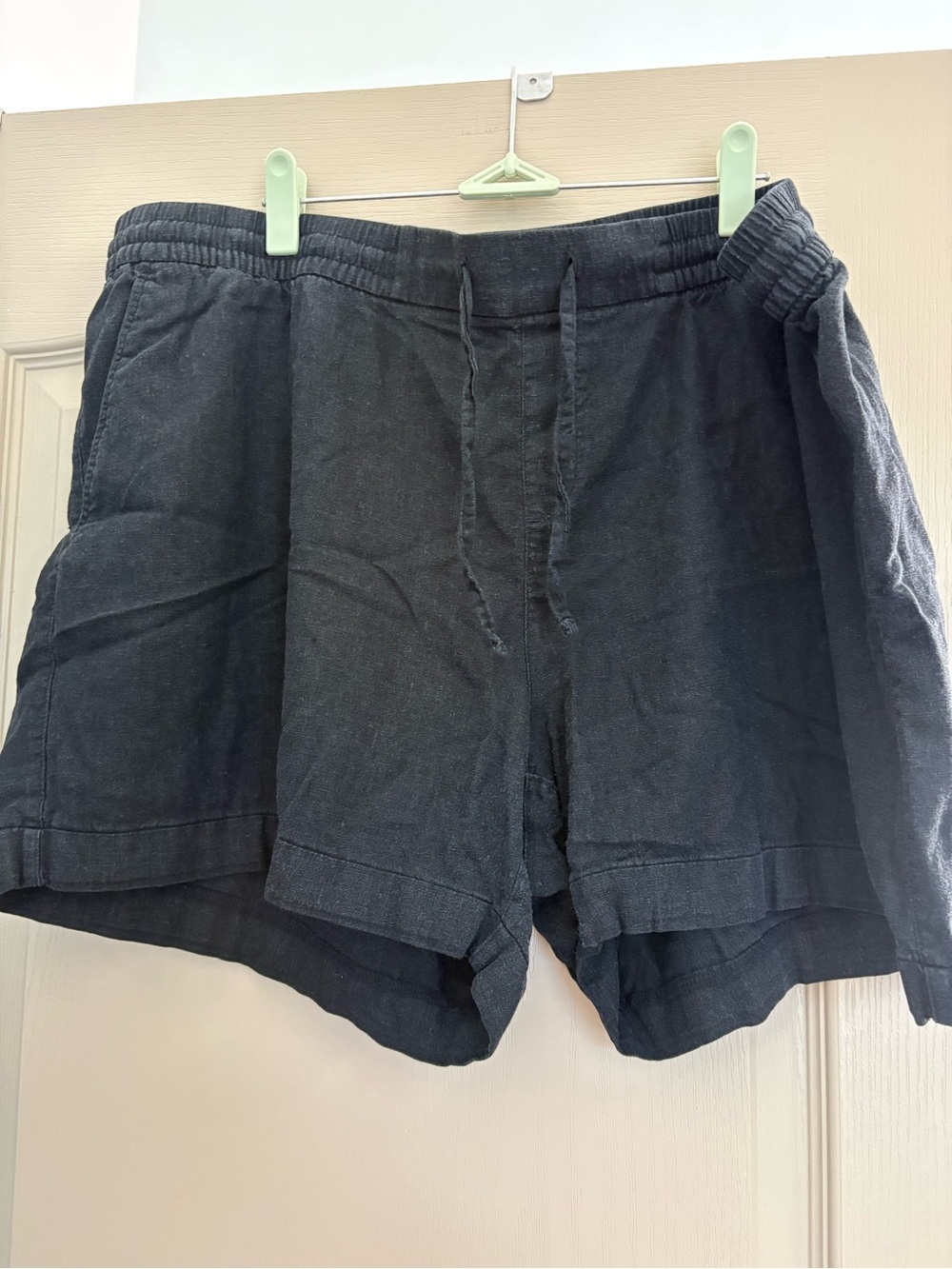 Old Navy Black Linen-Blend Drawstring Athletic Shorts